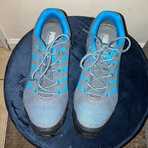 - Puma Womens Safety Shoes Size 8.5 Knit Steel Toe Work  blue Gray Sneaker